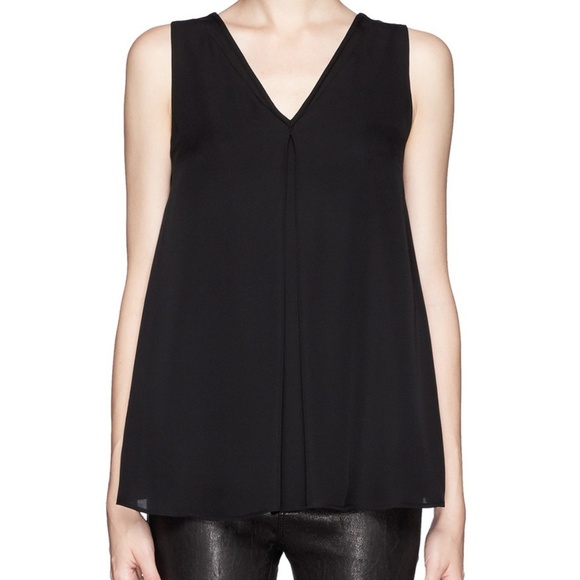 THEORY 100% silk black v-neck tank top – S - Picture 2 of 6